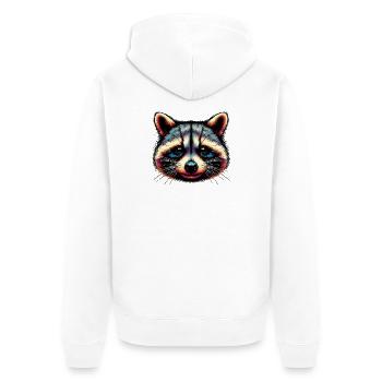 Raccoon - Unisex Premium Organic Zip Hoodie - white - Back - Thijin (182cm)