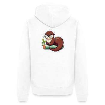 Loutre - Veste à capuche bio Premium Unisexe - blanc - Dos - Thijin (182cm)