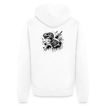Graffiti-Dino: Urban Jungle - Dinosaurier - Unisex Premium Bio Zip Hoodie - Weiß - Hinten - Thijin (182cm)
