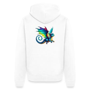 Dragon - Unisex Premium Organic Zip Hoodie - white - Back - Thijin (182cm)