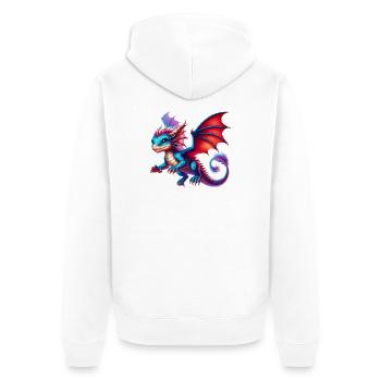 Dragon - Unisex Premium Organic Zip Hoodie - white - Back - Thijin (182cm)
