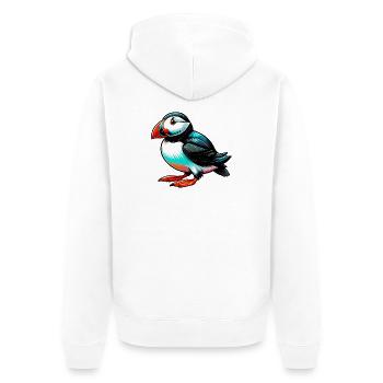 Papageitaucher - Unisex Premium Bio Zip Hoodie - Weiß - Hinten - Thijin (182cm)