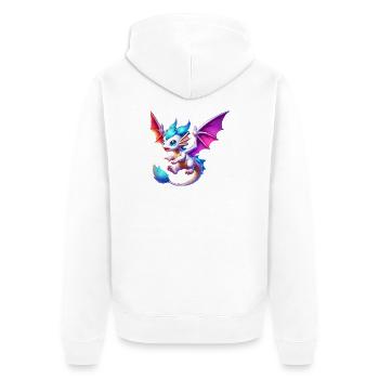 Dragon - Unisex Premium Organic Zip Hoodie - white - Back - Thijin (182cm)