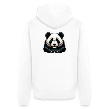 Panda - Unisex Premium Bio Zip Hoodie - Weiß - Hinten - Thijin (182cm)