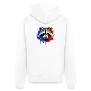 Raccoon - Unisex Premium Organic Zip Hoodie - white - Back - Thijin (182cm)
