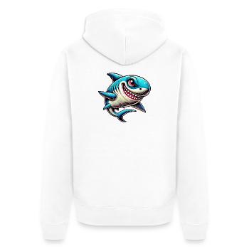 Requin - Veste à capuche bio Premium Unisexe - blanc - Dos - Thijin (182cm)