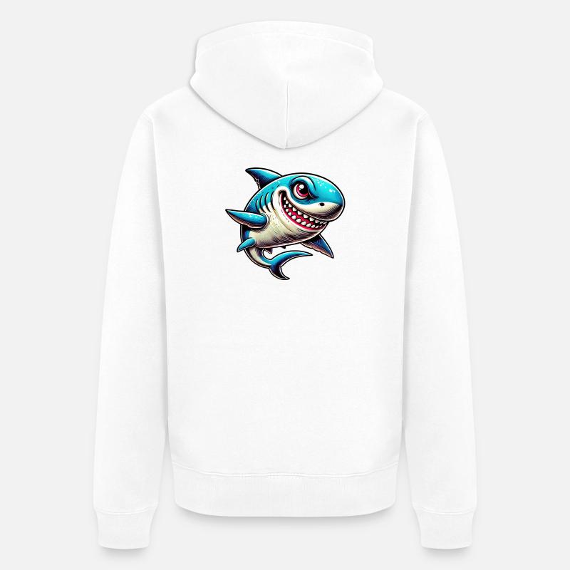 Requin - Veste à capuche bio Premium Unisexe - blanc