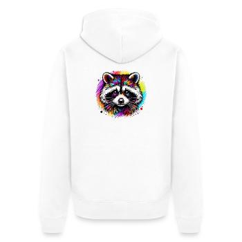 Raccoon - Unisex Premium Organic Zip Hoodie - white - Back - Thijin (182cm)