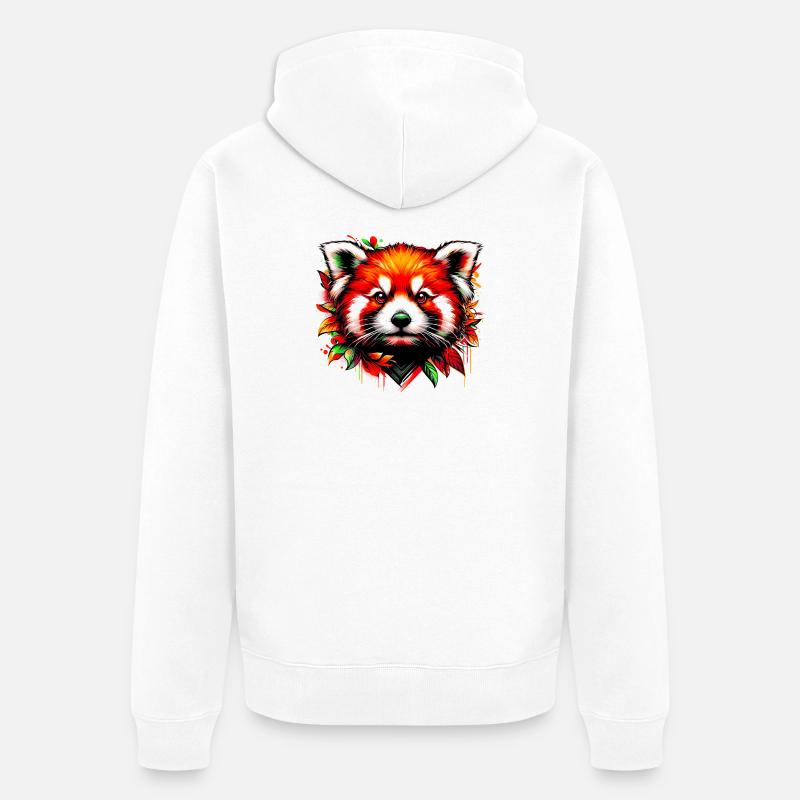 Petit panda - Veste à capuche bio Premium Unisexe - blanc