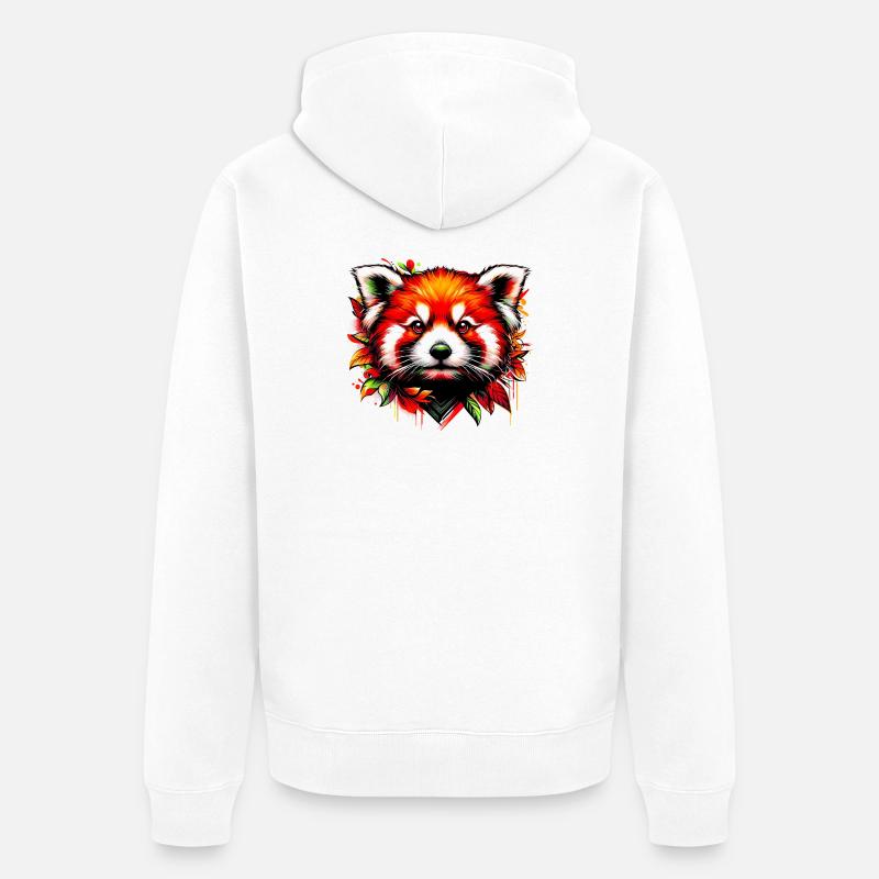 Petit panda - Veste à capuche bio Premium Unisexe - blanc
