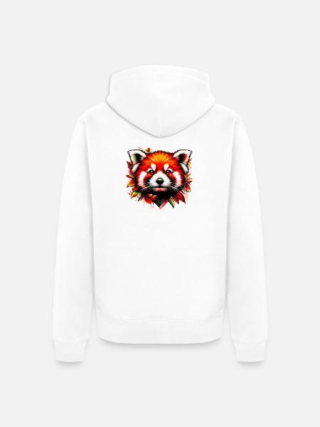 Red panda - Unisex Premium Organic Zip Hoodie - white