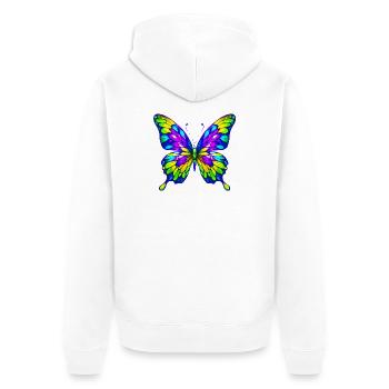 Papillon - Veste à capuche bio Premium Unisexe - blanc - Dos - Thijin (182cm)