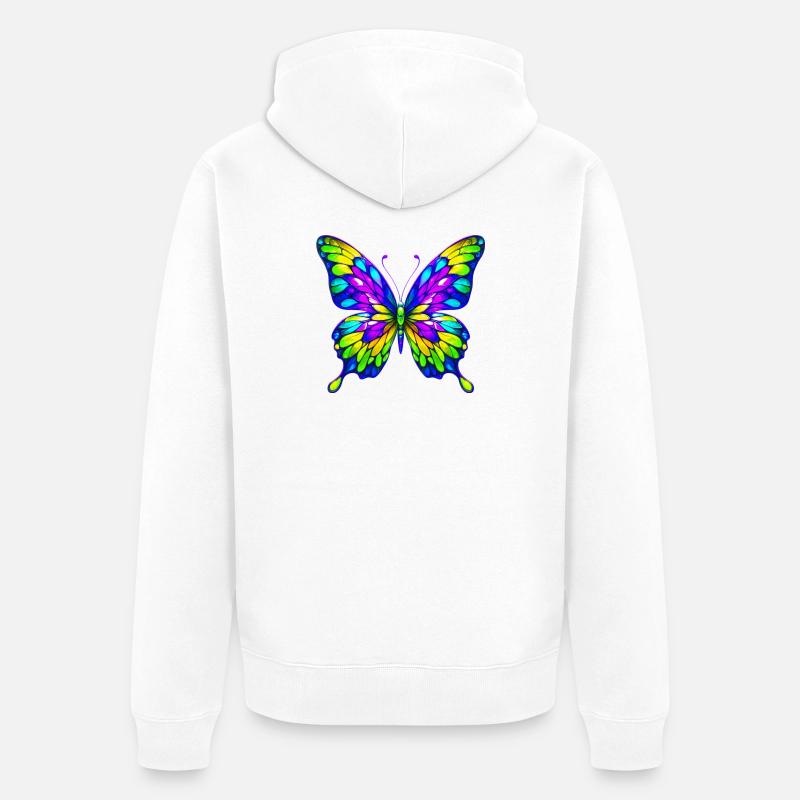 Papillon - Veste à capuche bio Premium Unisexe - blanc
