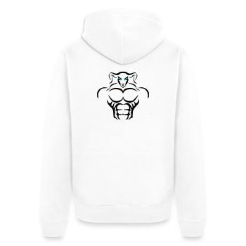 Alpha Aries Deluxe - Unisex Premium Bio Zip Hoodie - Weiß - Hinten - Thijin (182cm)