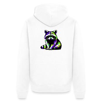Raccoon - Unisex Premium Organic Zip Hoodie - white - Back - Thijin (182cm)