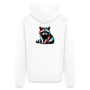 Raccoon - Unisex Premium Organic Zip Hoodie - white - Back - Thijin (182cm)