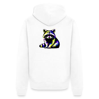 Raccoon - Unisex Premium Organic Zip Hoodie - white - Back - Thijin (182cm)