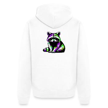 Raccoon - Unisex Premium Organic Zip Hoodie - white - Back - Thijin (182cm)
