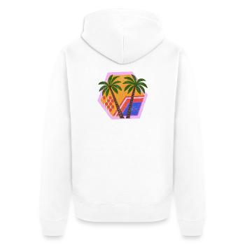 Enchanted Retro Tropical Decor - Unisex Premium Organic Zip Hoodie - white - Back - Thijin (182cm)