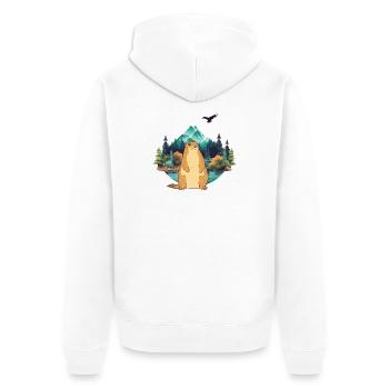 Marmot - Unisex Premium Organic Zip Hoodie - white - Back - Thijin (182cm)