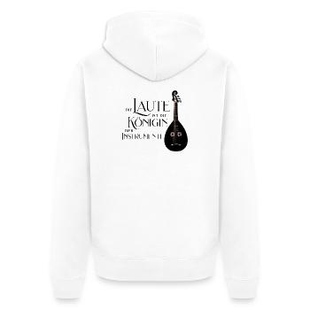 Die Laute ist die Königin der Instrumente - Unisex Premium Bio Zip Hoodie - Weiß - Hinten - Thijin (182cm)