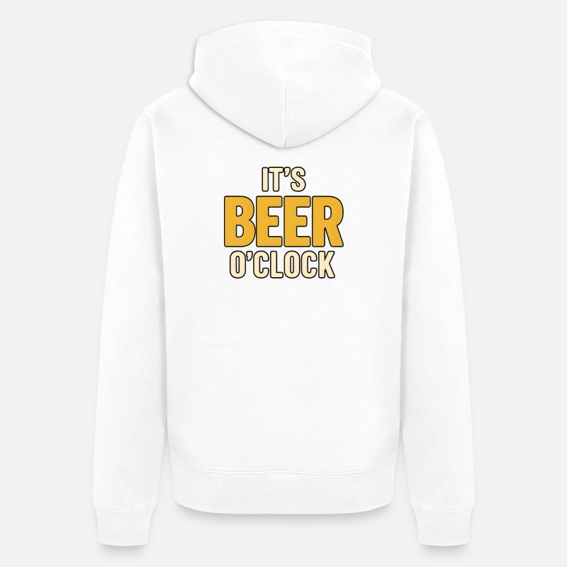 C’est l’heure de la bière - Veste à capuche bio Premium Unisexe - blanc
