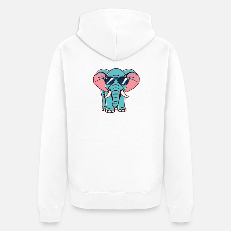 Éléphant - Veste à capuche bio Premium Unisexe - blanc