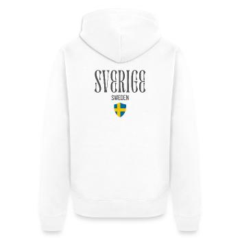 Swedish patriot, minimalist sleek design - Unisex Premium Organic Zip Hoodie - white - Back - Thijin (182cm)