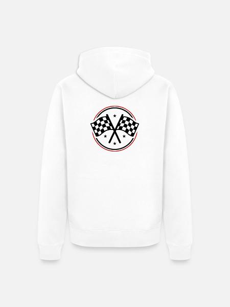 Racing race flag checkered flag - Unisex Premium Organic Zip Hoodie - white