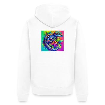 Gecko - Unisex Premium Organic Zip Hoodie - white - Back - Thijin (182cm)