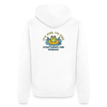 Humorous frog on swollen root - Unisex Premium Organic Zip Hoodie - white - Back - Thijin (182cm)