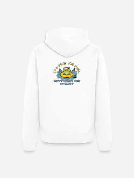 Humorous frog on swollen root - Unisex Premium Organic Zip Hoodie - white
