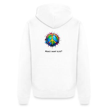 World Peace Peace Symbol in Colorful Splash - Unisex Premium Organic Zip Hoodie - white - Back - Thijin (182cm)