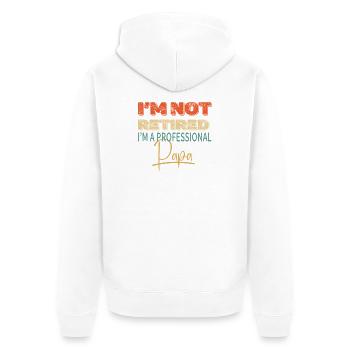 Je ne suis pas retraité, je suis Papa pro - Veste à capuche bio Premium Unisexe - blanc - Dos - Thijin (182cm)