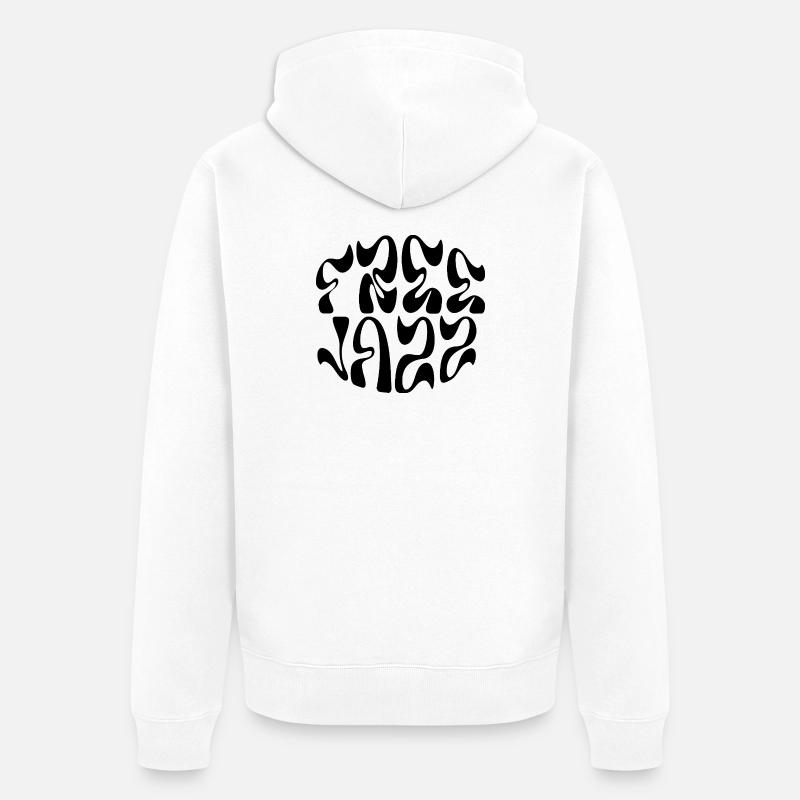 Design de logo ondulé free jazz - Veste à capuche bio Premium Unisexe - blanc