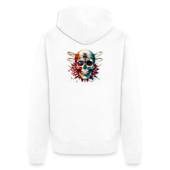 Crâne mystique - Veste à capuche bio Premium Unisexe - blanc - Dos - Thijin (182cm)