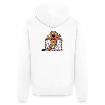 dessin animé de hockey de Noël -Hockey - Veste à capuche bio Premium Unisexe - blanc - Dos - Thijin (182cm)