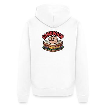 Knuckle Sandwich Funny Gift Chef Fighter - Unisex Premium Organic Zip Hoodie - white - Back - Thijin (182cm)