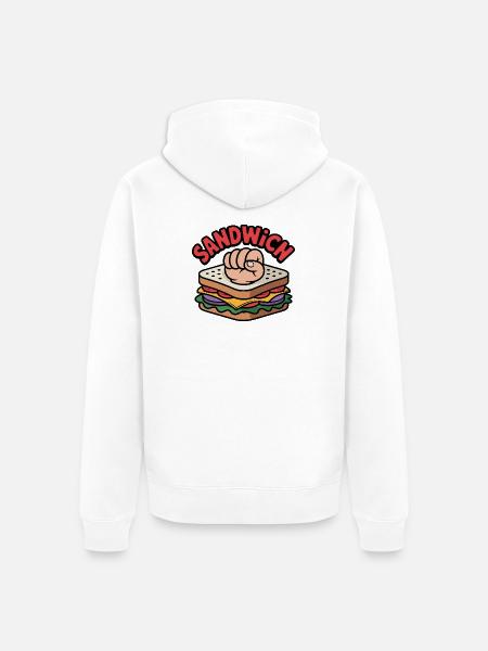 Knuckle Sandwich Funny Gift Chef Fighter - Unisex Premium Organic Zip Hoodie - white