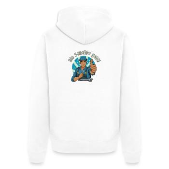 Mécanique du motif pouce levé, enfin ça marche - Veste à capuche bio Premium Unisexe - blanc - Dos - Thijin (182cm)