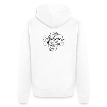 Vienna Love. Welcome to Vienna. - Unisex Premium Organic Zip Hoodie - white - Back - Thijin (182cm)