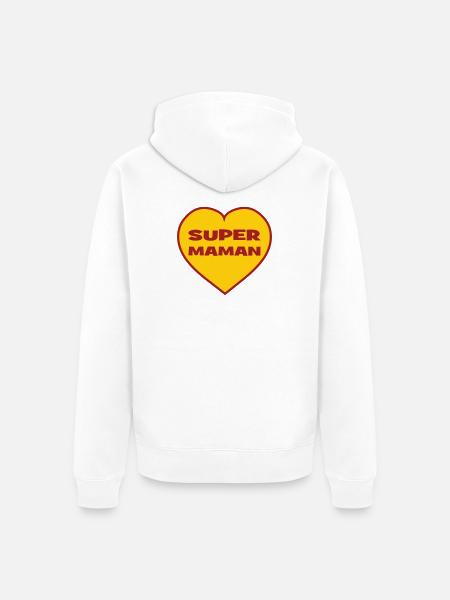 Super Mom - Mother's Day - Unisex Premium Organic Zip Hoodie - white