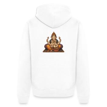 Ganesha Tabla - Veste à capuche bio Premium Unisexe - blanc - Dos - Thijin (182cm)