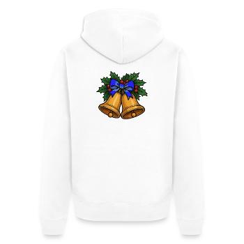 Weihnachtsglocken mit blauem Band - Unisex Premium Bio Zip Hoodie - Weiß - Hinten - Thijin (182cm)