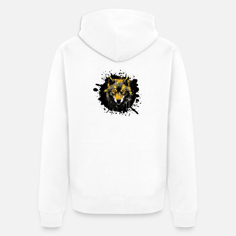 Faune de Wolf Klecks - Veste à capuche bio Premium Unisexe - blanc