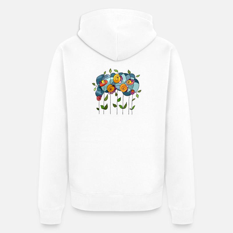 Blumen - Unisex Premium Bio Zip Hoodie - Weiß