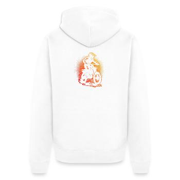 Motif clair de motocross pour chaque jour - Veste à capuche bio Premium Unisexe - blanc - Dos - Thijin (182cm)