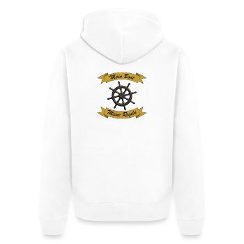 My Boat, My Rules - Skipper Fun Gift - Unisex Premium Organic Zip Hoodie - white - Back - Thijin (182cm)