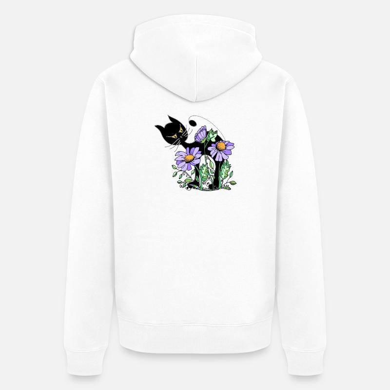 chat - Veste à capuche bio Premium Unisexe - blanc