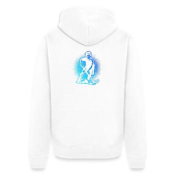 Einfach Floorball zeitloses Design - Unisex Premium Bio Zip Hoodie - Weiß - Hinten - Thijin (182cm)